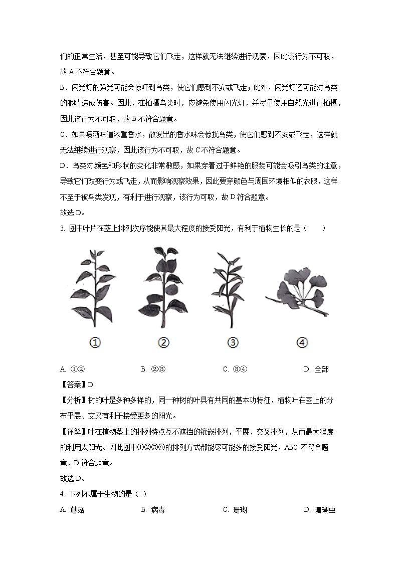 2024~2025学年广西柳州市七年级上学期期中生物试卷（解析版）第2页