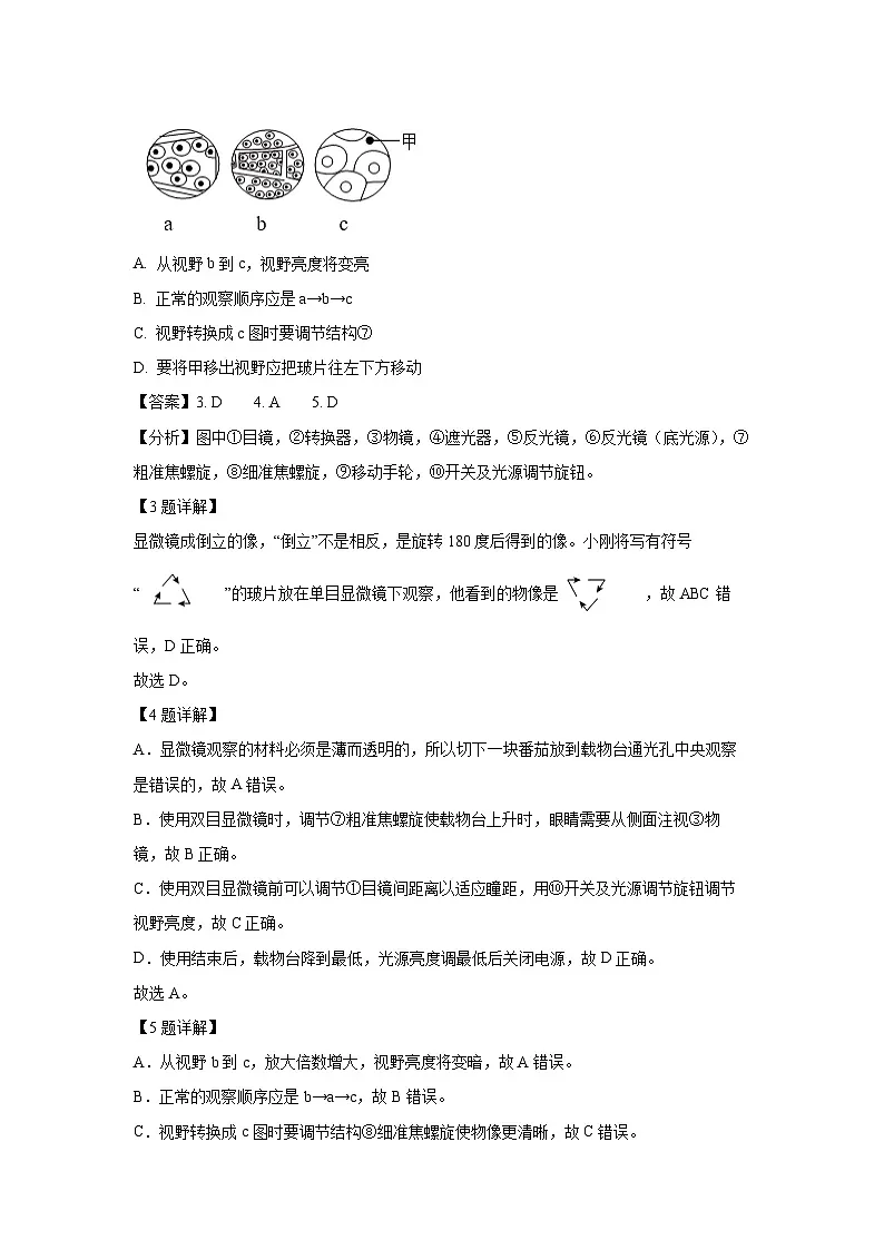 2024~2025学年山东省青岛市城阳区七年级上学期期末生物试卷（解析版）第3页