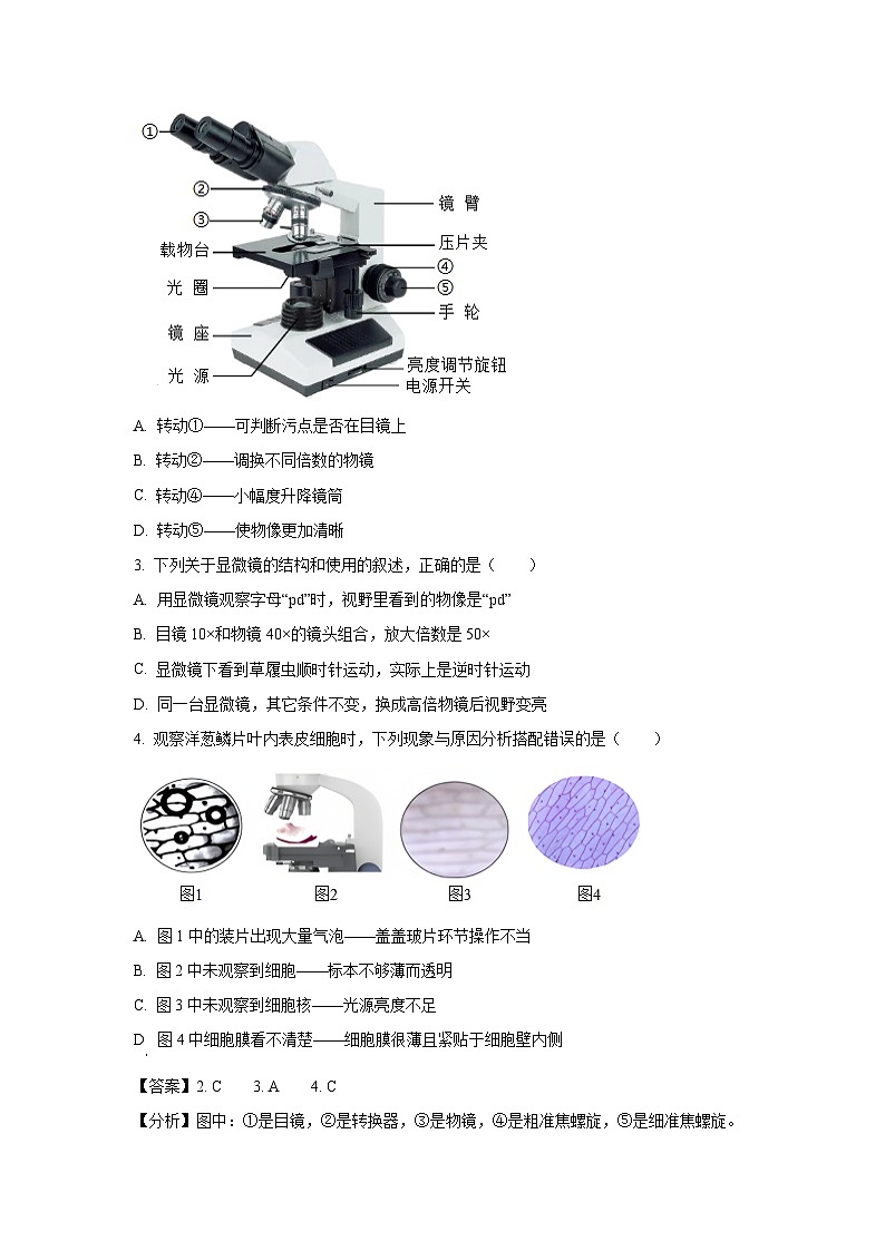 2024~2025学年山东省临沂市沂水县七年级上学期期末生物试卷（解析版）第2页