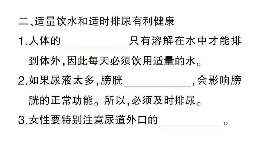 初中生物新北师大版七年级下册第4单元第9章第2节第2课时 尿的形成与排出作业课件2025春第6页