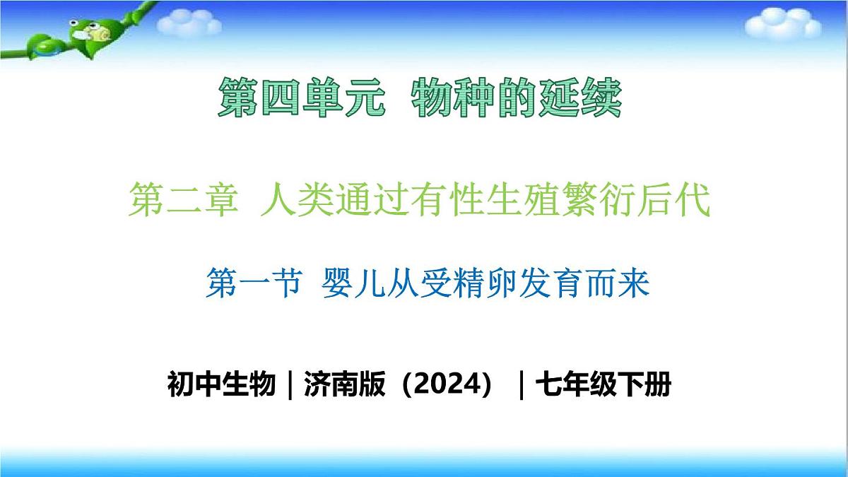 4.2.1 婴儿从受精卵发育而来 - 初中生物七年级下册 同步教学课件（济南版2024）第1页