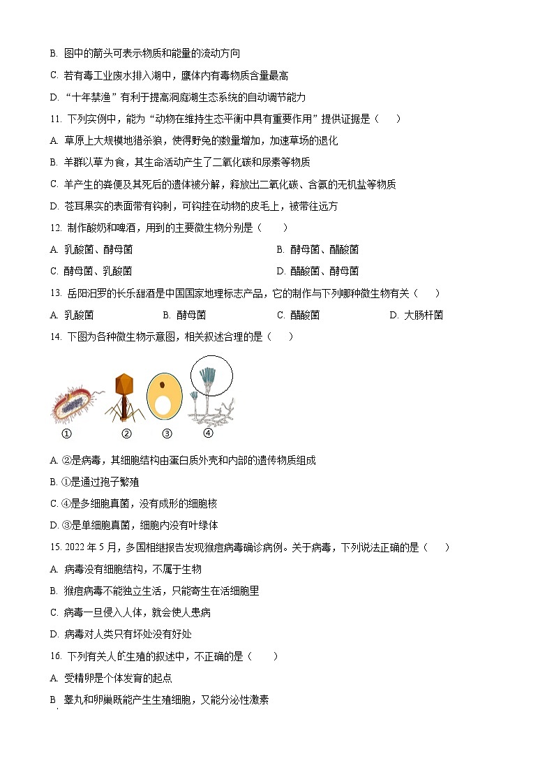 广东省云浮市郁南县2024-2025学年八年级上学期期末生物试题（原卷版+解析版）第3页