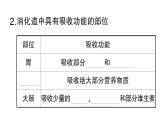 初中生物新北師大版七年級下冊第4單元第6章第2節(jié)第2課時 食物在胃和小腸內的消化營養(yǎng)物質的吸收作業(yè)課件2025春