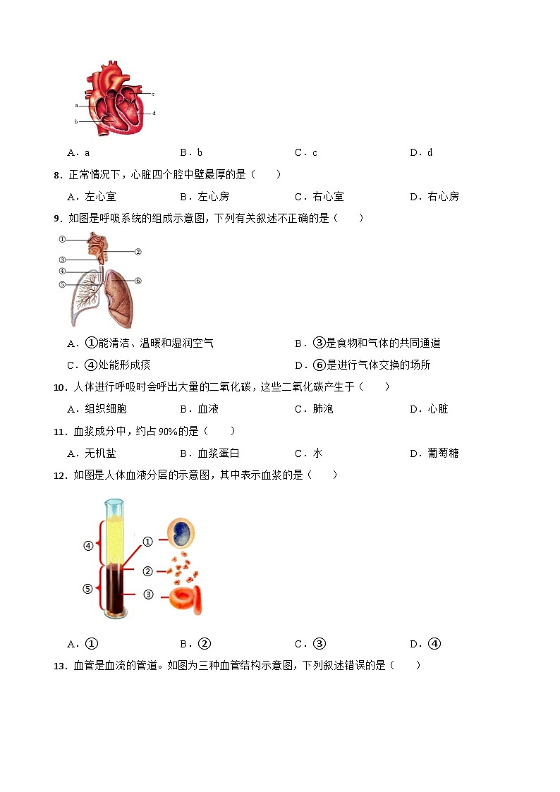 江西省上饶市2025年七年级下学期生物月考试卷含答案第2页