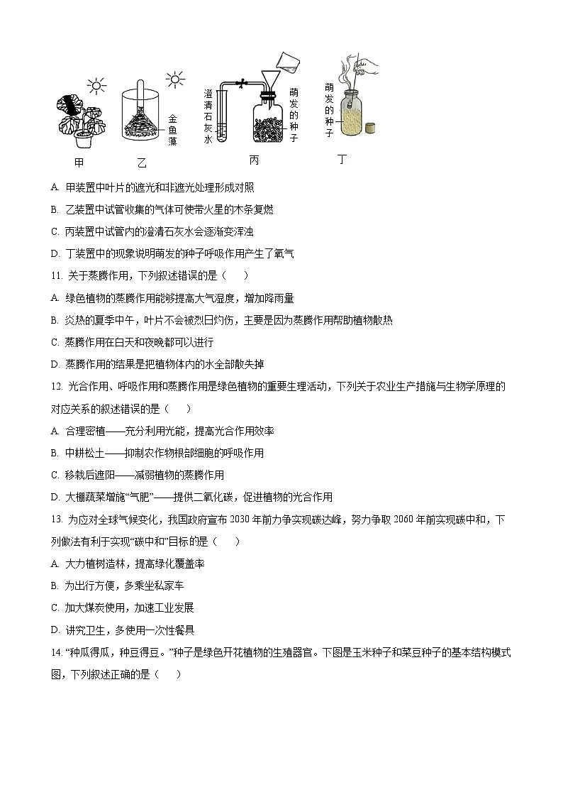 河南省安阳市殷都区2024-2025学年七年级上学期期末生物试题（原卷版+解析版）第3页