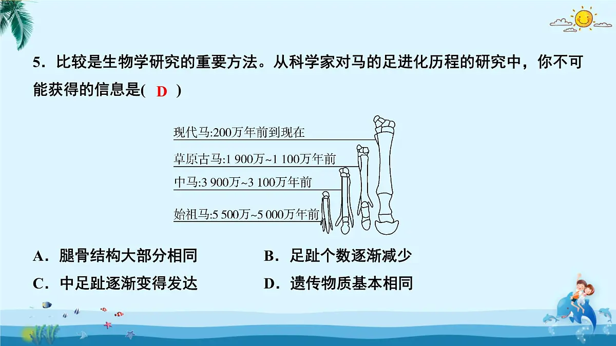 人教版八年级下册生物第七单元第三章测试卷 课件第5页