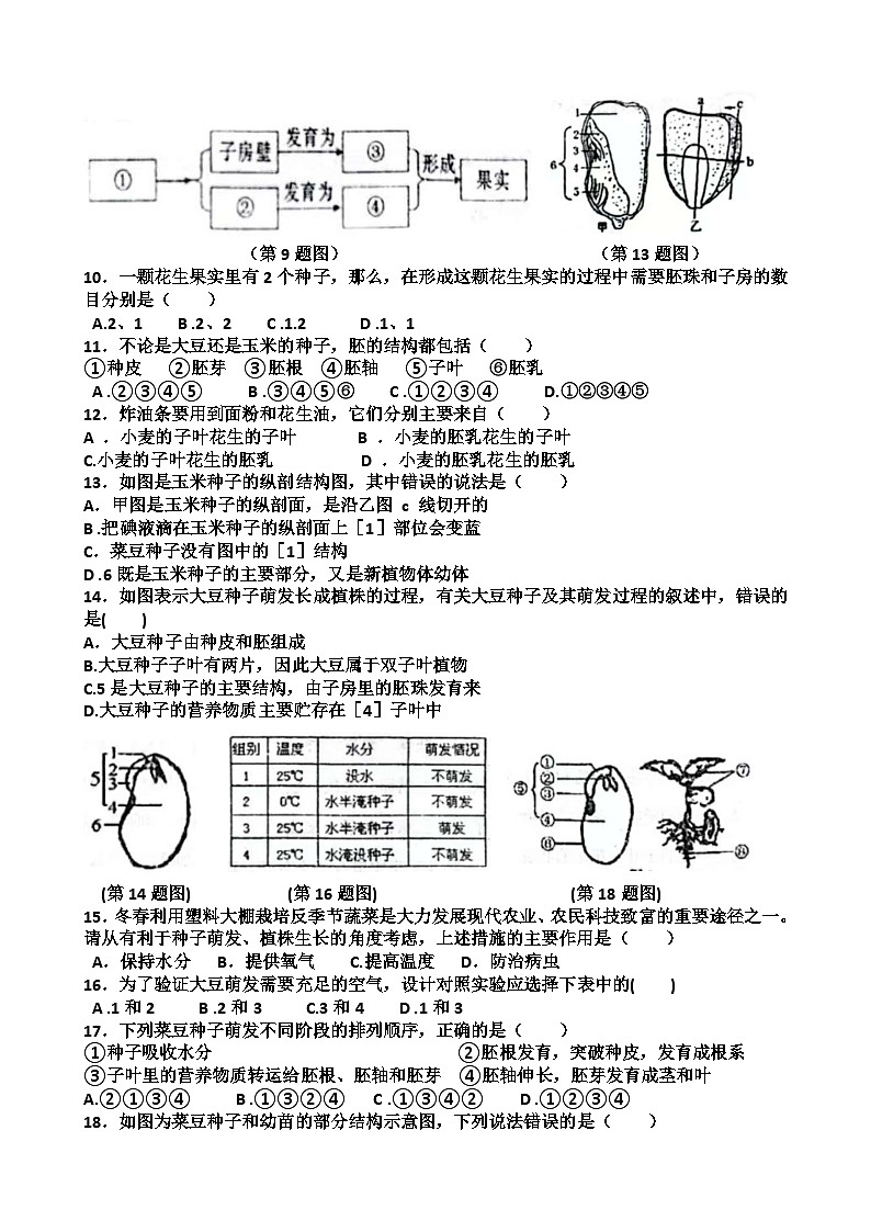 2025年3月14日济南天桥区泺口实验中学七年级下学期生物第一次月考试卷（含答案）第2页