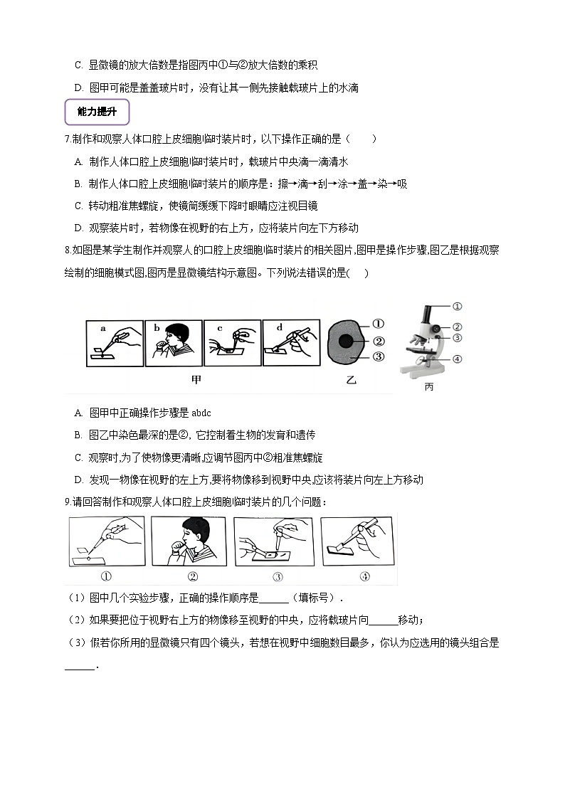 《1.2.3.1动物细胞（第一课时） 》分层练习第2页