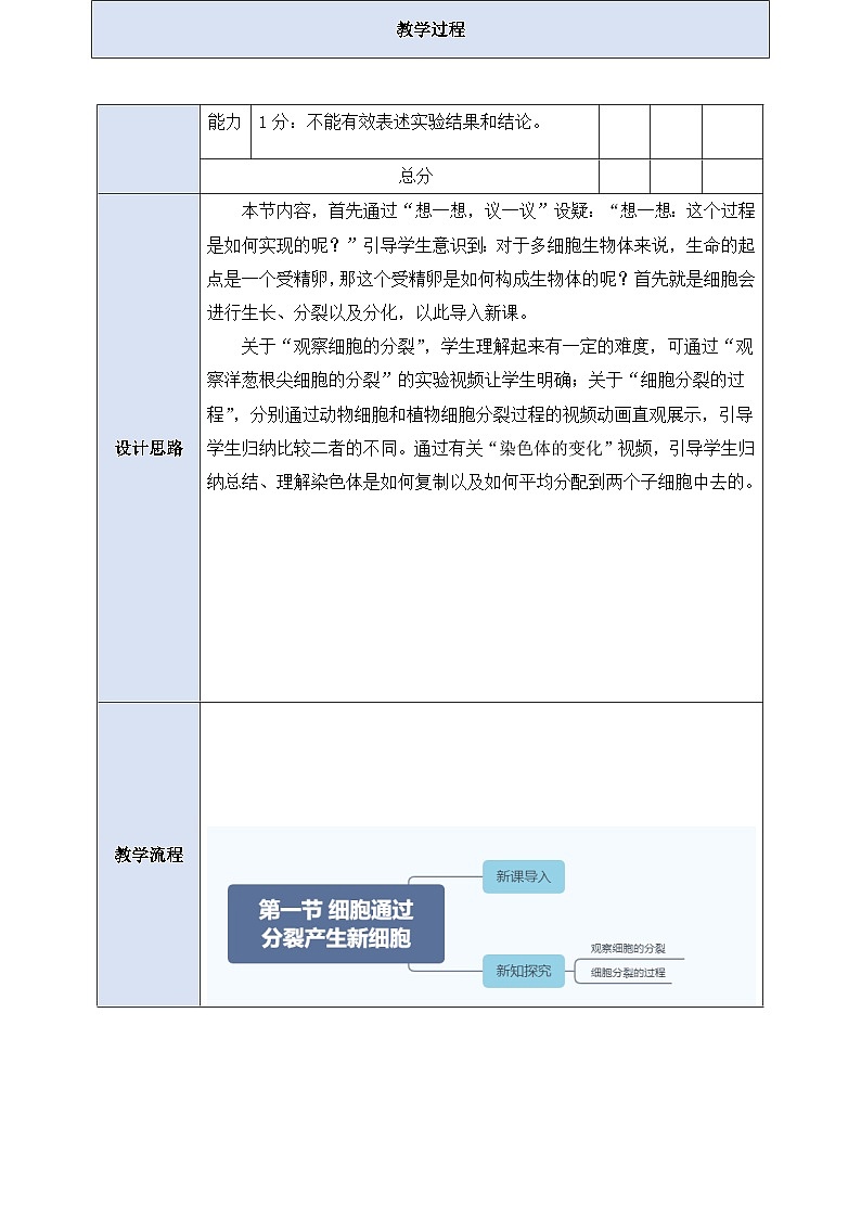 《1.3.1细胞通过分裂产生新细胞》教案第3页