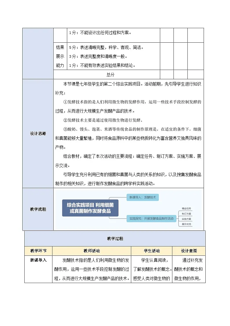 《2.5综合实践项目 利用细菌或真菌制作发酵食品》教案第3页