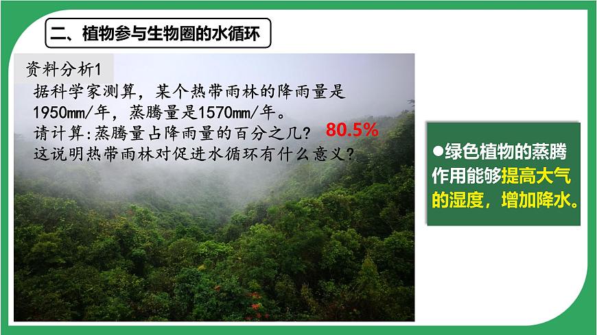 3.2.4 植物在自然界中的作用 2025学年人教版生物七年级下册 课件第6页