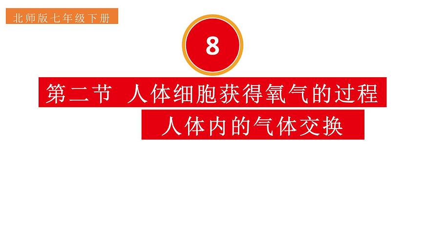 初中生物新北师大版七年级下册第4单元第8章第2节第2课时 人体内的气体交换教学课件2025春第1页