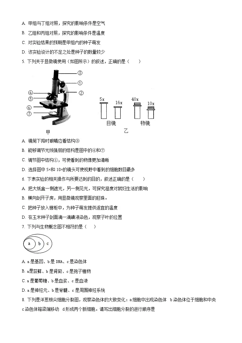 2025年山东省龙口市中考一模生物试题（原卷版+解析版）第2页