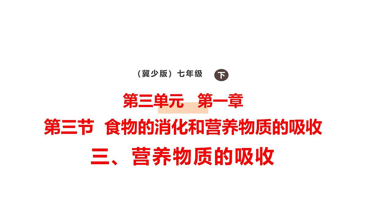3.1.3.3 营养物质的吸收课件 2025学年冀少版生物七年级下册第1页