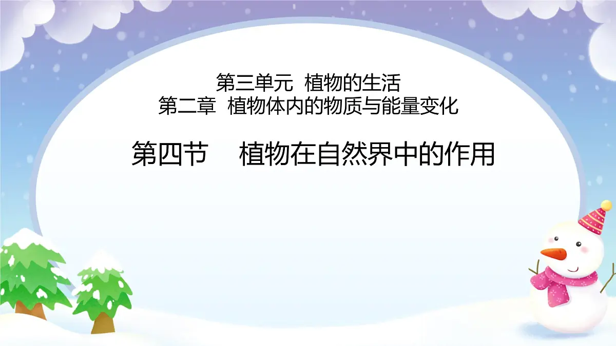 初中 生物 人教版（2024） 七年级下册3.2.4 植物在自然界中的作用 课件第2页