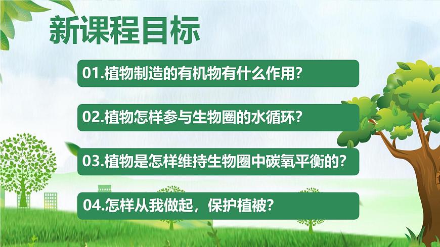 初中  生物  人教版（2024）  七年级下册（2024）第四节 植物在自然界中的作用 课件第2页