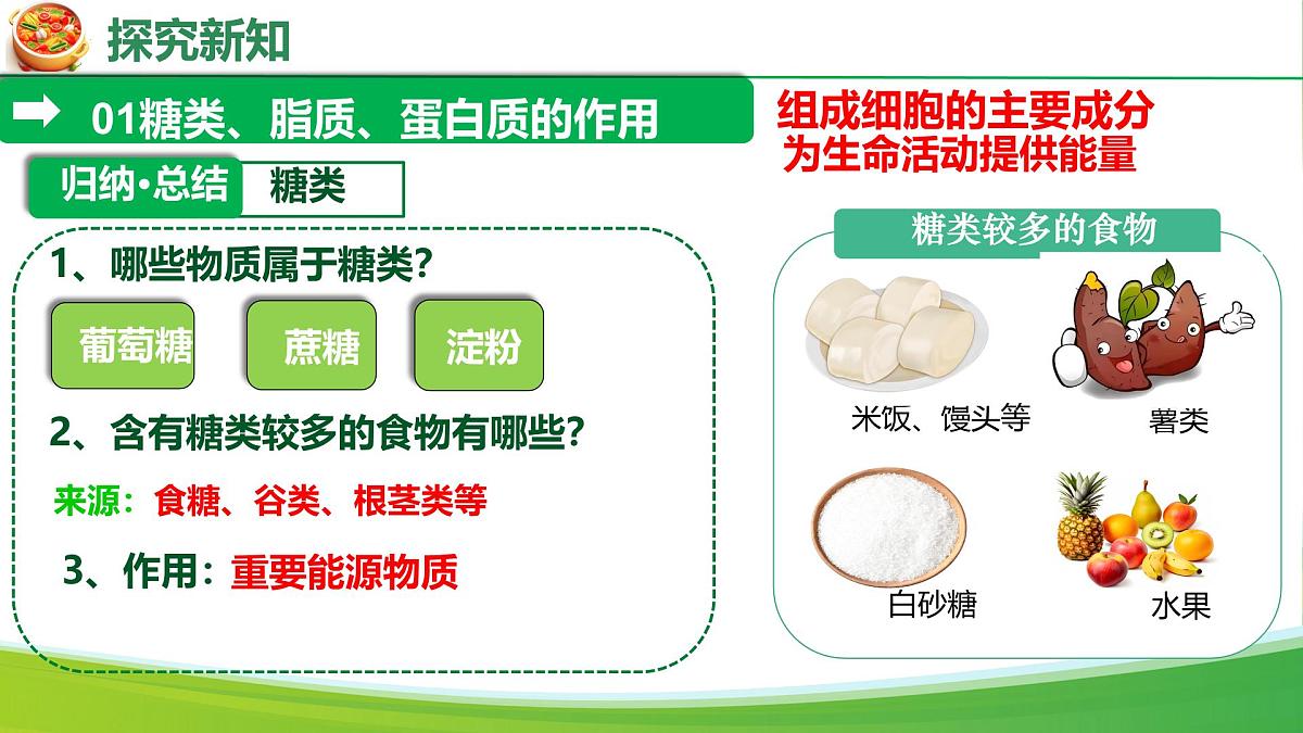 初中  生物 人教版（2024）七年级下册4.2.1 食物中的营养物质 课件第4页