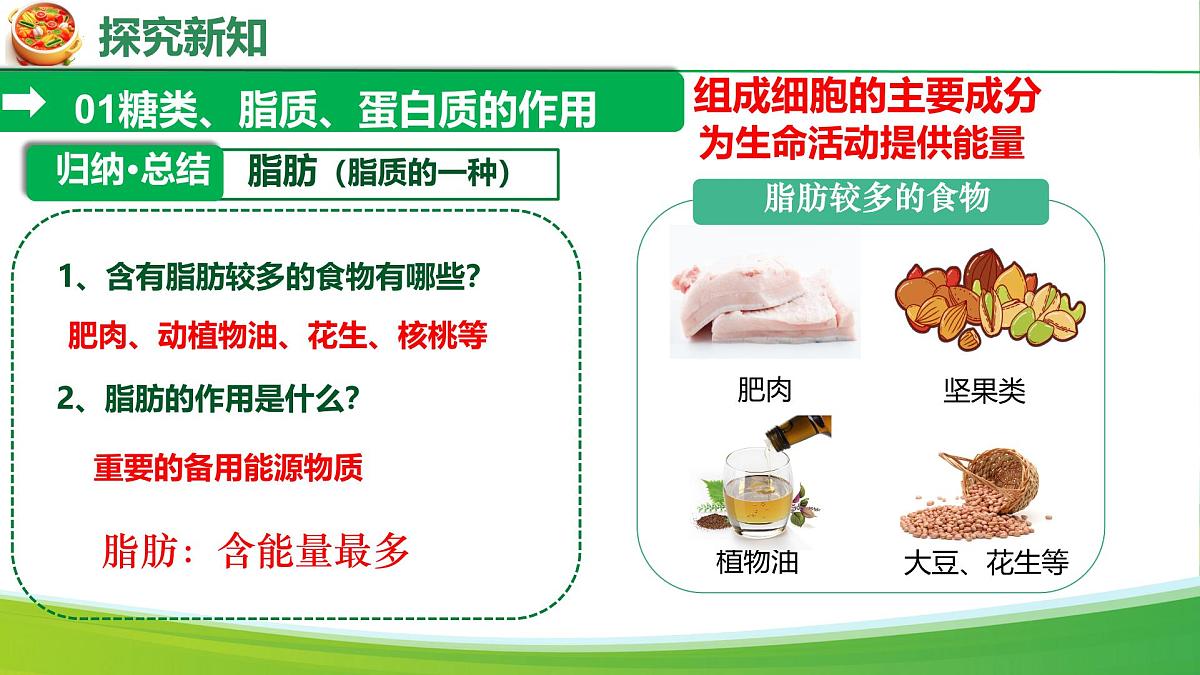 初中  生物 人教版（2024）七年级下册4.2.1 食物中的营养物质 课件第5页