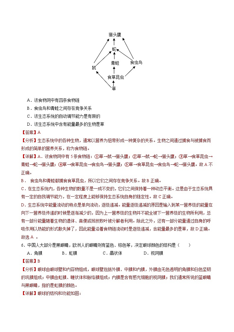 2025年中考第一次模拟考试卷：生物（新疆卷）（解析版）第3页