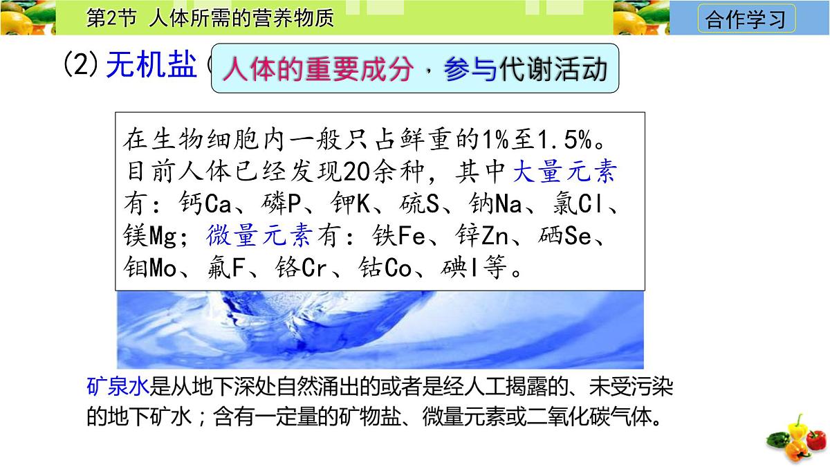 初中 生物 冀少版（2024）七年级下册3.1.2 人体生命活动需要的营养物质 课件第7页