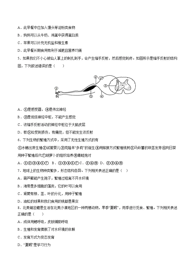2025年中考第一次模拟考试卷：生物（辽宁卷）（原卷版）第2页