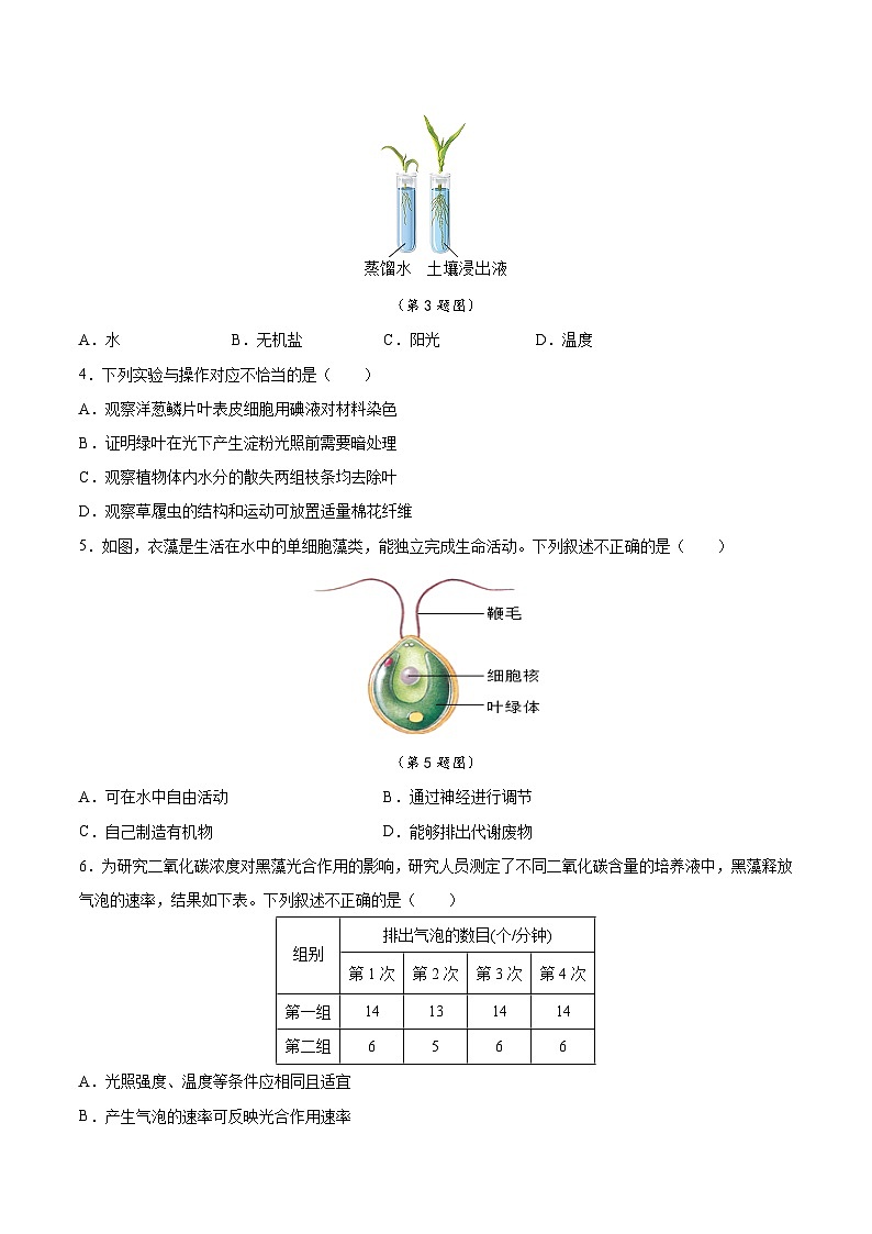 2025年中考第一次模拟考试卷：生物（长春卷）（原卷版）第2页