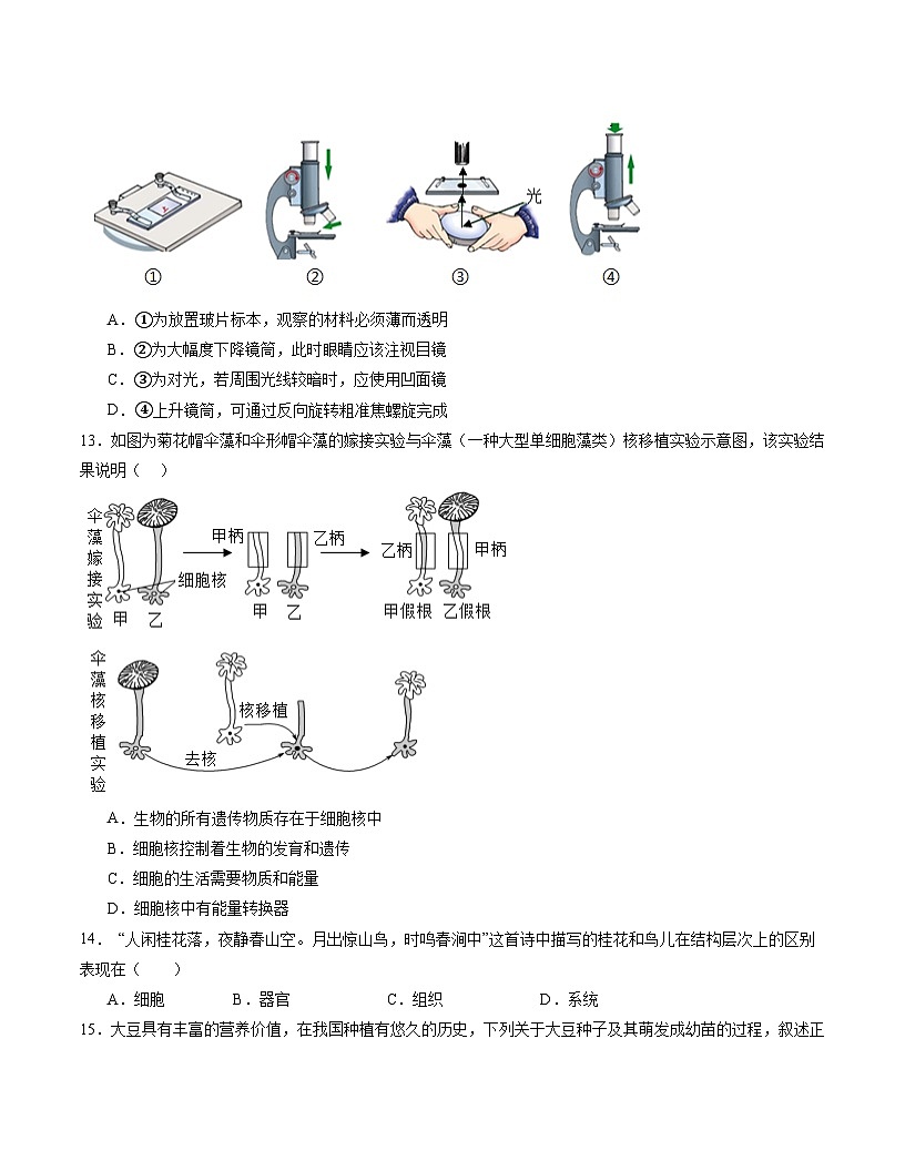 2025年中考第一次模拟考试卷：生物（南京卷2）（原卷卷2）第2页