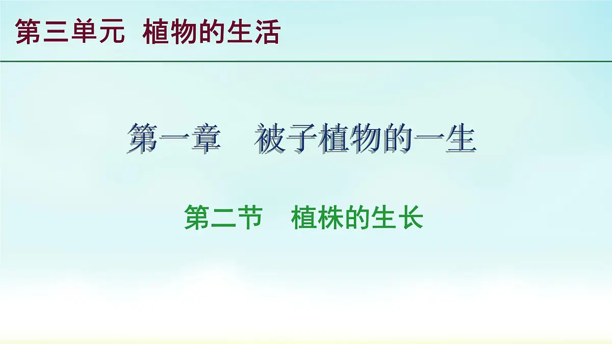 初中生物人教版（2024）七年级下册3.1.2 植株的生长 课件第1页