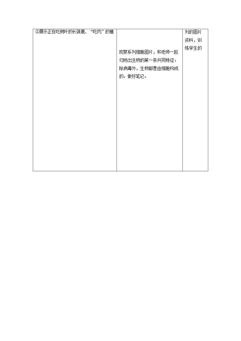 人教版2024七年级生物上册1.1.2生物的特征 教学设计第2页