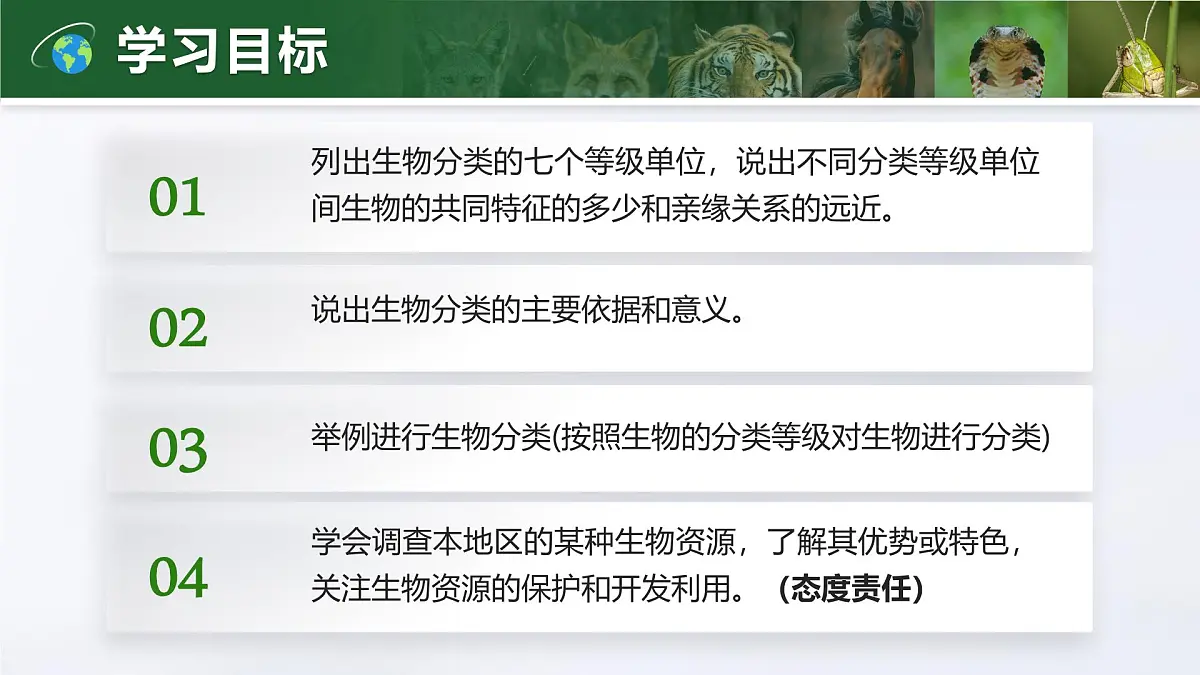 人教版2024七年级上册生物2.4.2 从种到界 课件第3页