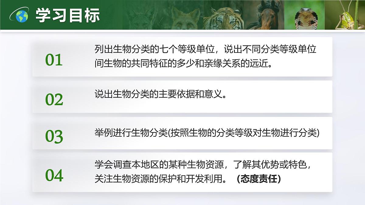 人教版2024七年级上册生物2.4.2 从种到界 课件第3页