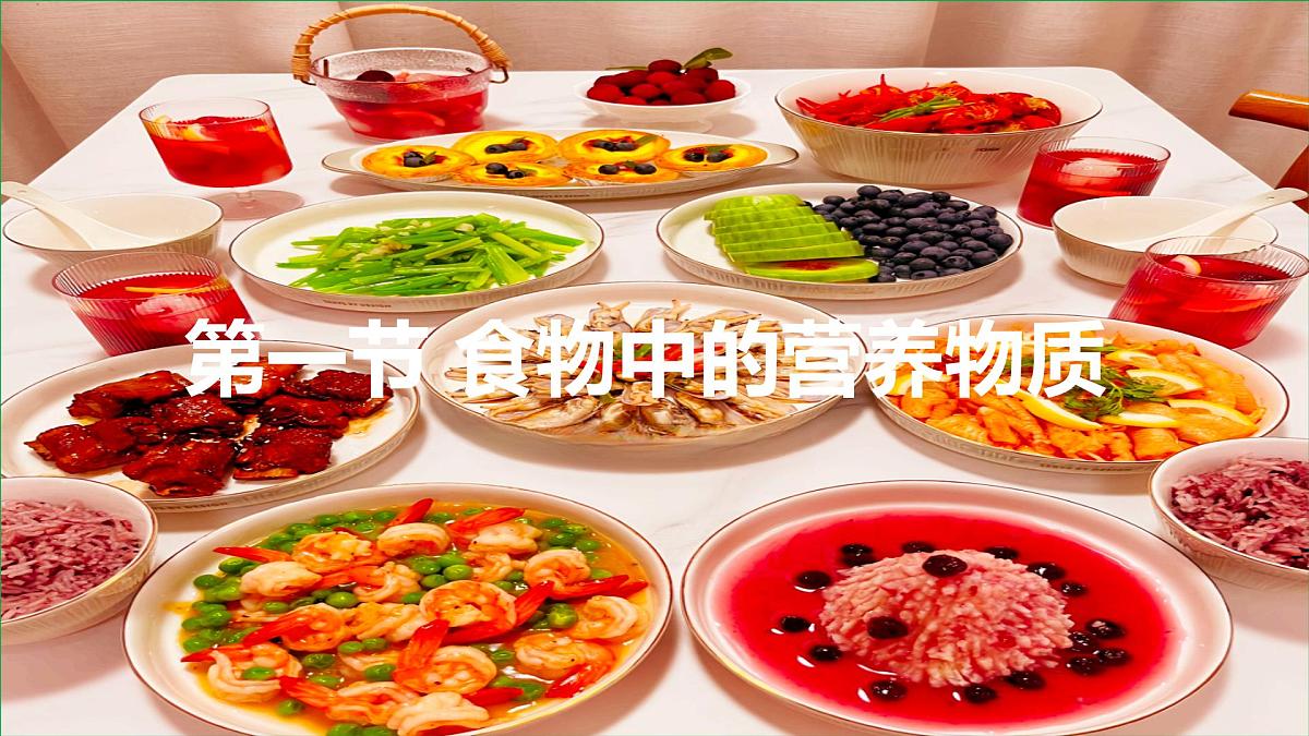 初中生物人教版（2024）七年级下册4.2.1 食物中的营养物质 课件第1页