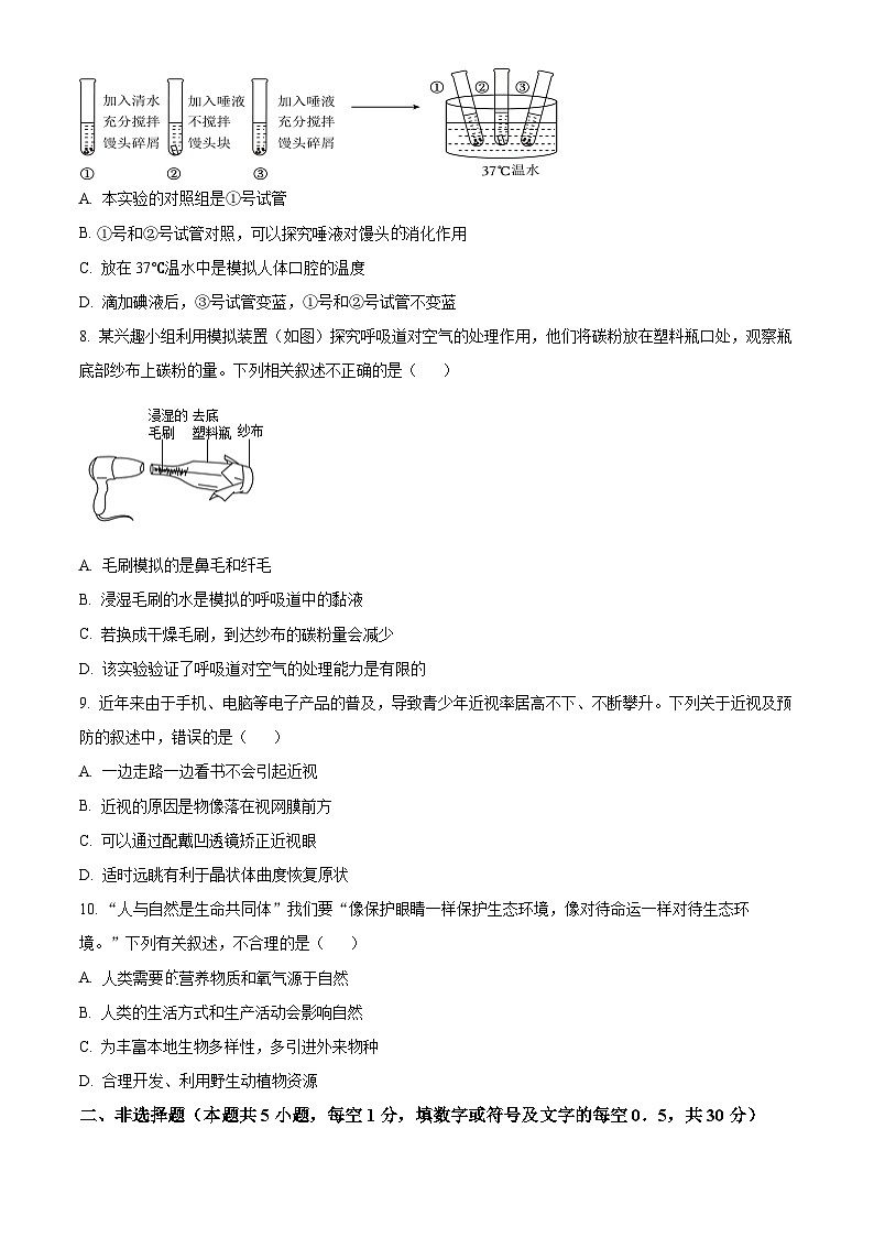 2025年四川省宜城市中考一模生物试题（原卷版+解析版）第3页