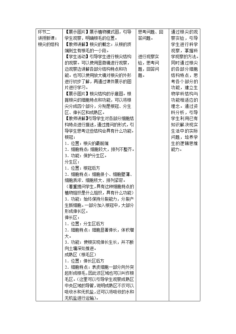 4.9.2 植物的生长 教案 生物苏教版（2024）七年级下册第四单元第2页