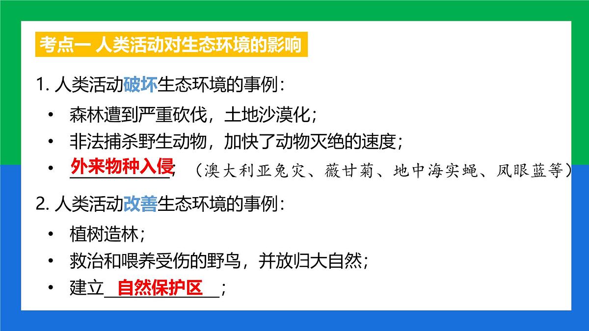 专题复习二 人类活动对生物圈的影响（复习课件）2025学年七年级生物下学期期中考点大串讲（鲁科版五四学制）第6页