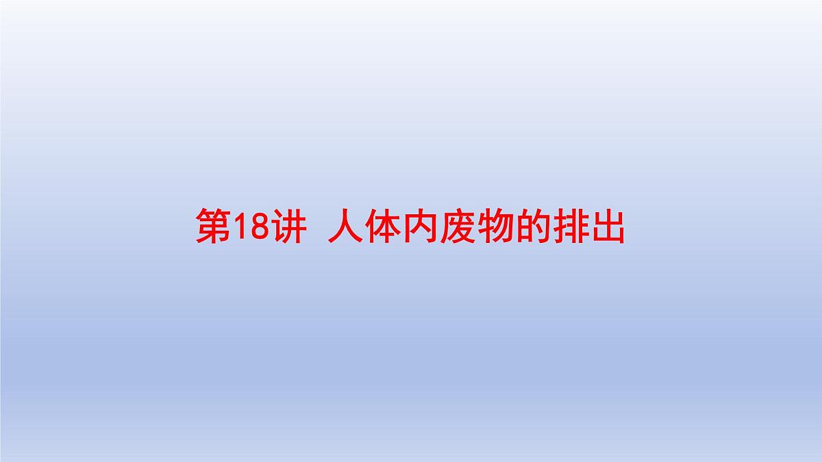 2025年初中生物会考一轮复习课件：第18讲 人体内废物的排出第1页