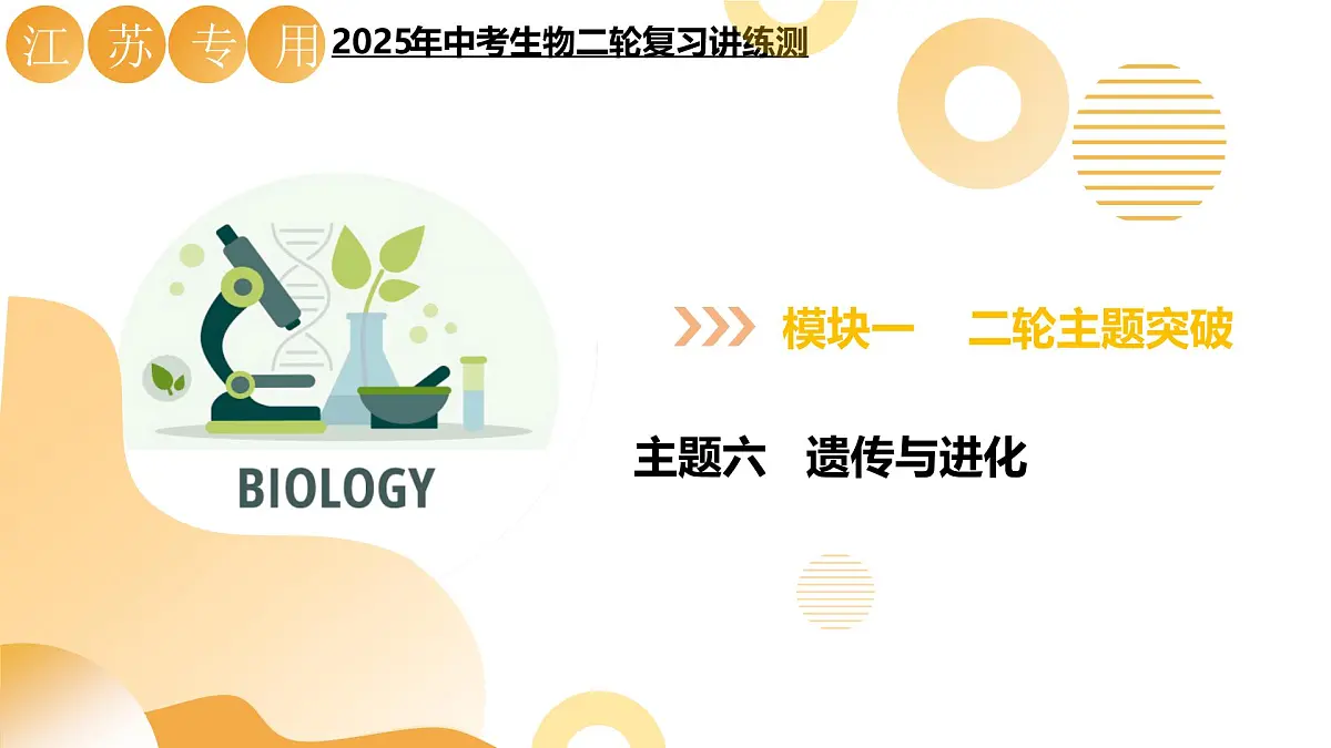 主题六 遗传与进化（二轮突破课件）2025年中考生物二轮复习讲练测（江苏专用）第1页