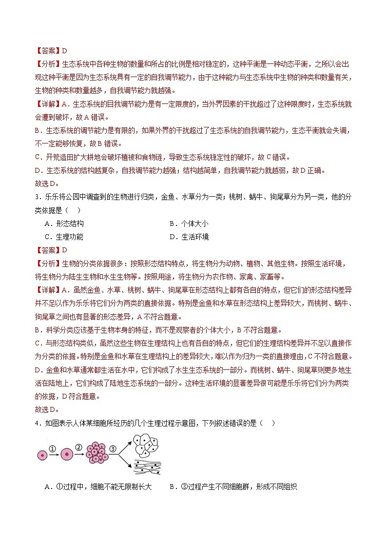 2025年中考第二次模拟考试卷：生物（广东省卷）（解析版）第2页