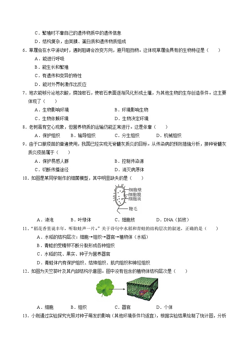 2025年中考第二次模拟考试卷：生物（贵州卷）（考试版）第2页
