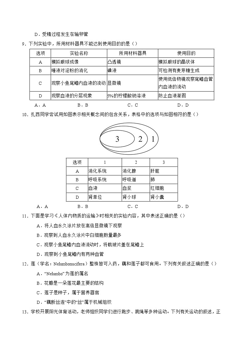 2025年中考第二次模拟考试卷：生物（吉林长春卷）（考试版）第3页