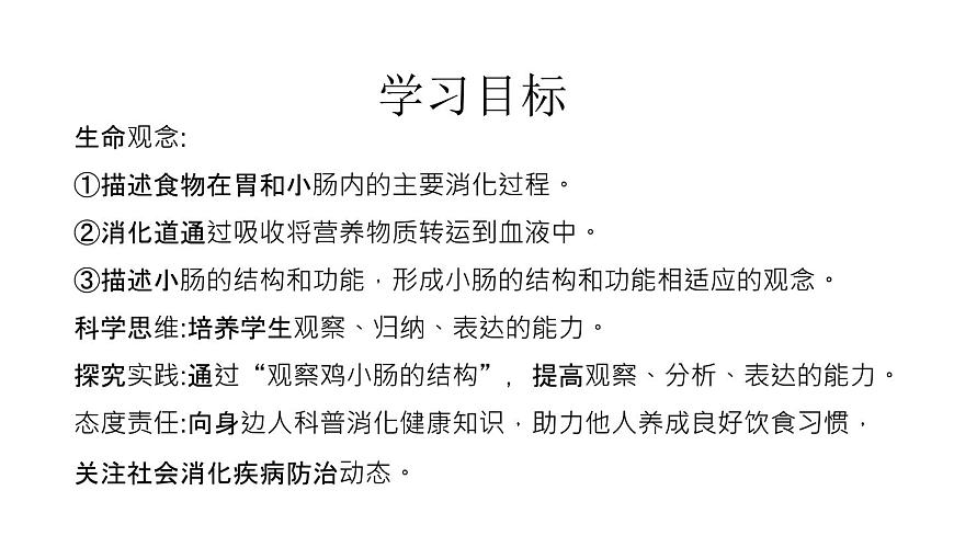 2024-2025学年北师大版生物七年级下册 4.6.2  食物的消化和营养物质的吸收（第2课时） 课件第2页