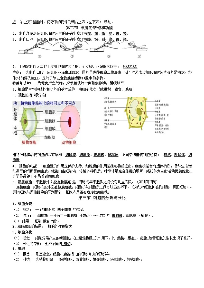 2025年中考济南版生物知识点考点复习提纲 学案第2页