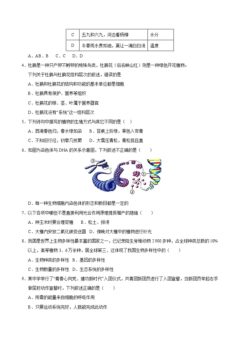 2025年中考第二次模拟考试卷：生物（辽宁卷）(考试版)第2页