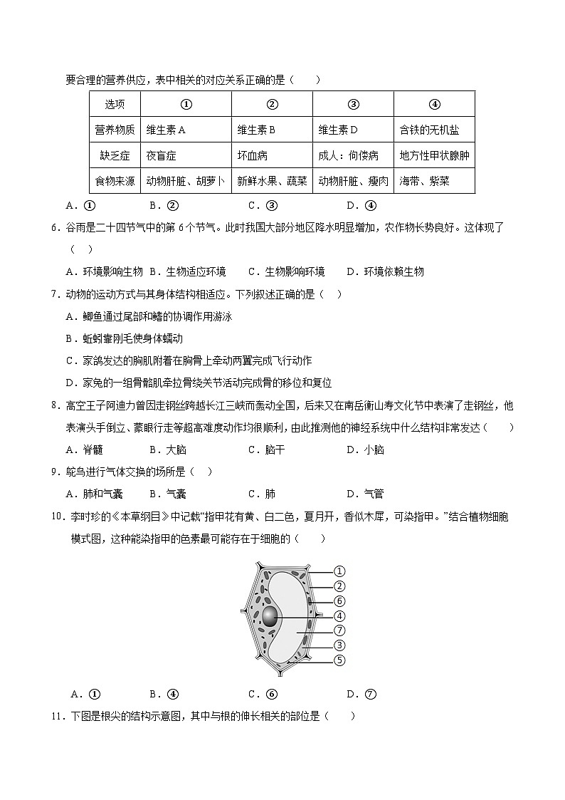 2025年中考第二次模拟考试卷：生物（宁夏卷）（考试版）第2页