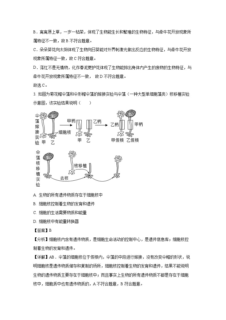 湖南省岳阳市临湘市2024-2025学年七年级上学期期末生物试卷（解析版）第2页