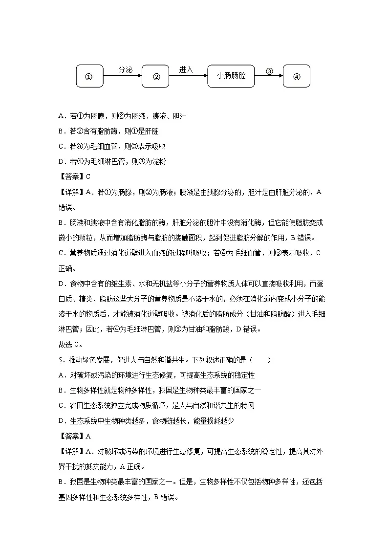 备战2025年中考模拟卷07（徐州专用）生物试卷（解析版）第3页