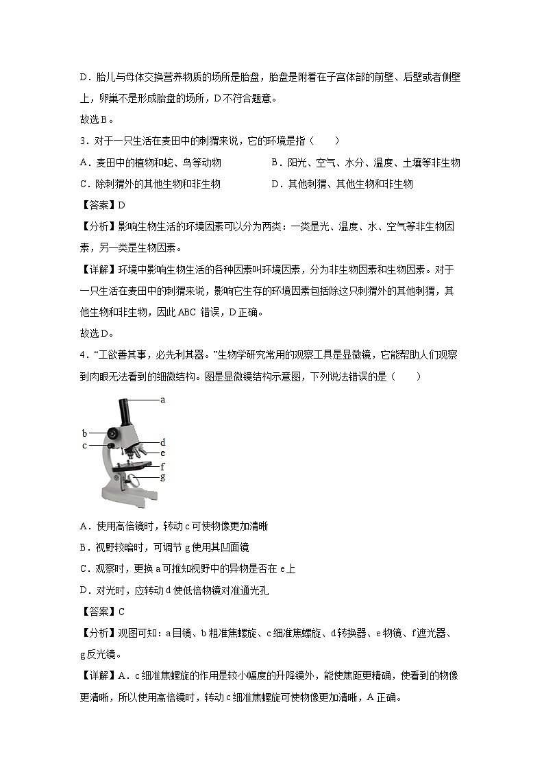 备战2025年中考模拟卷05（重庆专用）生物试卷（解析版）第2页