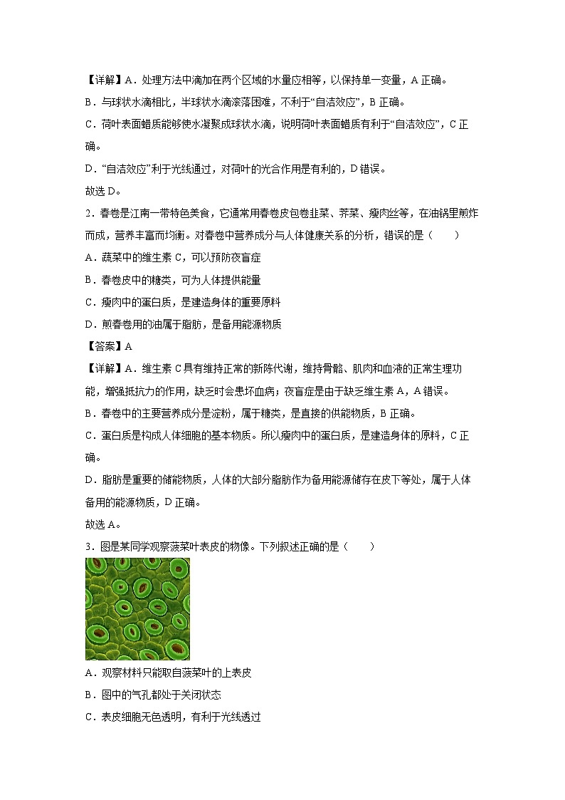 备战2025年中考模拟卷08（徐州专用）生物试卷（解析版）第2页
