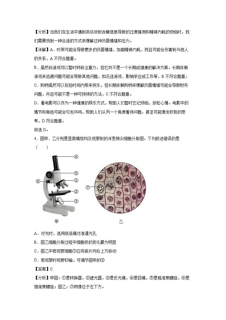 备战2025年中考模拟卷02（重庆专用）生物试卷（解析版）第3页