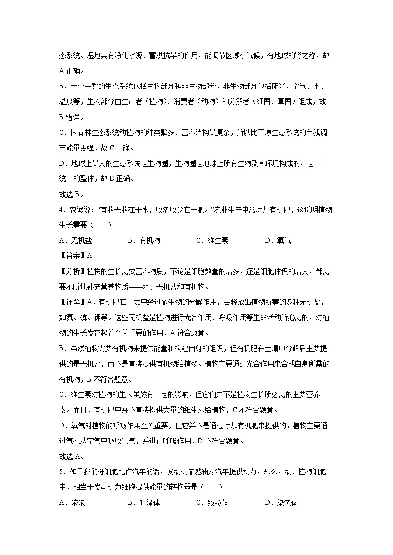 2025年中考第一次模拟考试（广西卷）生物试卷（解析版）第3页